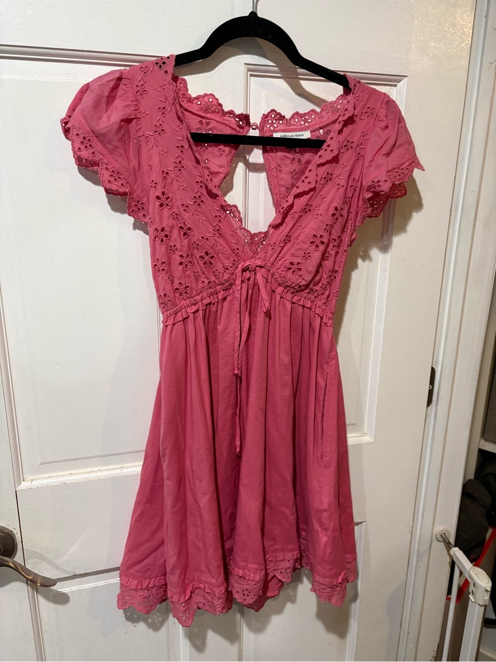 American Eagle Outfitters Pink Eyelet Dress